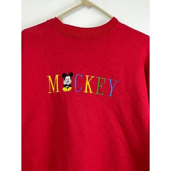 Vintage Disney & Co Womens XL Red Long Sleeve Embroidered Sweatshirt Made In USA - Picture 4 of 7